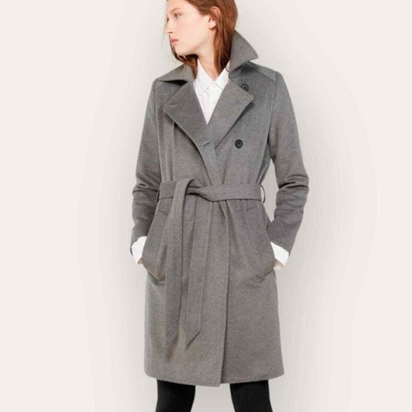 Everlane Jackets & Blazers - Everlane Wool Cashmere Trench Coat NEW Womens Large Gray